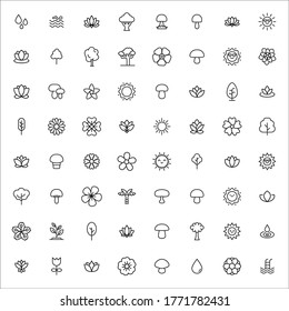 spring line icons set. Stroke vector elements for trendy design. Simple pictograms for mobile concept and web apps. Vector line icons isolated on a white background. 