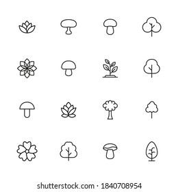 Spring line icons set. Stroke vector elements for trendy design. Simple pictograms for mobile concept and web apps. Vector line icons isolated on a white background.