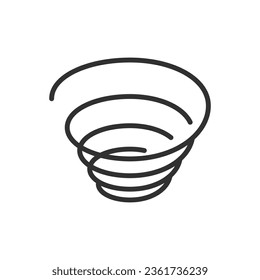 Spring, linear icon isometric style. Line with editable stroke