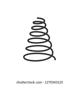 Spring. linear icon. Line with editable stroke