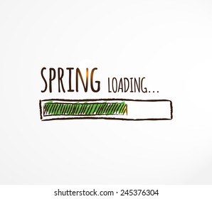 Spring loading. Progress bar design. Vector illustration.