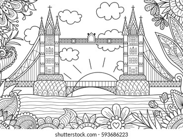 London Bridge Coloring Pages / Golden Gate Bridge Coloring Page Free