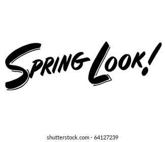 Spring Look! - Ad Header - Retro Clipart Illustration