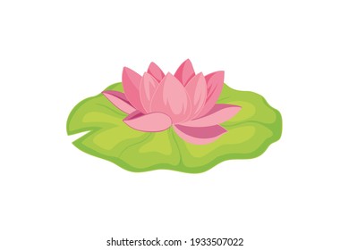 Spring Lotus Flower Leaf Vector Icon