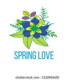 Spring love beautiful flower vector  t shirt design