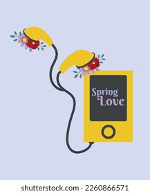 Amor primaveral con reproductor Mp3 de flores