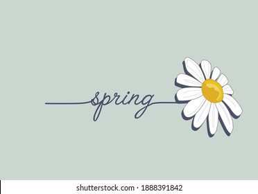 spring love yourself stay positive. monoline calligraphy banner with swashes for fashion graphics, t shirt prints, posters etc
stationery,mug,t shirt,phone case  fashion style trend spring summer prin