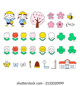 Spring material set (nursery school, kindergarten, children)