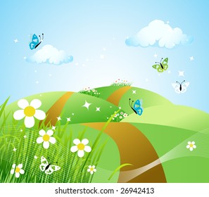Spring meadow beautiful