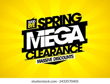 Spring mega clearance, and massive discounts flyer template