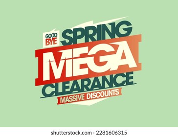 Spring mega clearance sale vector poster template