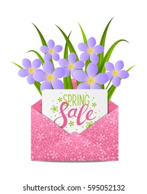 Spring message in floral envelope