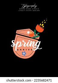 Logo de camiseta de tipografía minimalista de primavera