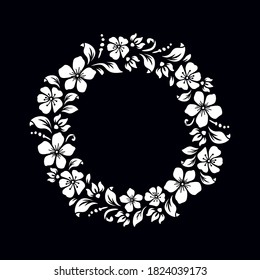 Spring of monochrome floral design  template