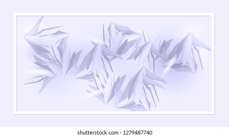 Spring monochrome watercolor style vector flowers on the light background with white border - tender design for banner, poster, wedding greeting card