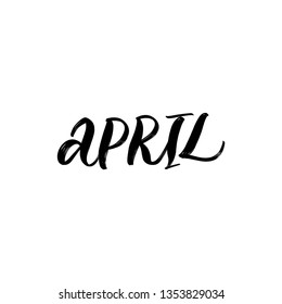 SPRING MONTH VECTOR HAND LETTERING. APRIL. APRIL MONTH