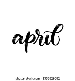 SPRING MONTH VECTOR HAND LETTERING. APRIL. APRIL MONTH