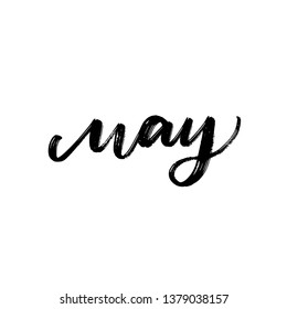 SPRING MONTH VECTOR HAND LETTERING. MAY. MAY MONTH