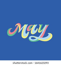 SPRING MONTH VECTOR HAND LETTERING. MAY. MAY MONTH