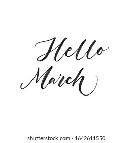 SPRING MONTH VECTOR HAND LETTERING. HELLO MARCH. MARCH MONTH