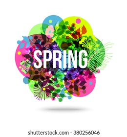 Spring Mood background with transparent circle. Vector eps10 format.