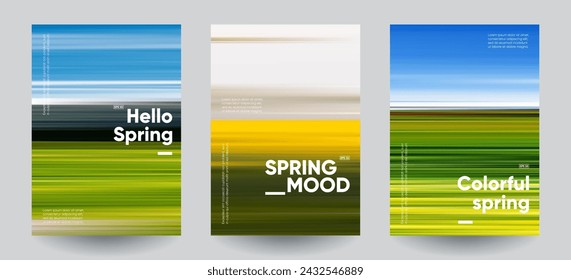 Spring mood backgrounds set. Creative gradients in spring colors. 