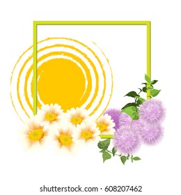 Spring. Spring mood. Flowers on a white background. Vector Illustration