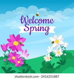 spring natural background with flowers. suitable for wallpaper and banner