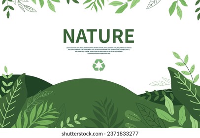 Spring  nature background, Environmental background, Zero waste, Abstract natural line arts. Organic shape. Design background for social media post, cover, web page and wallpaper