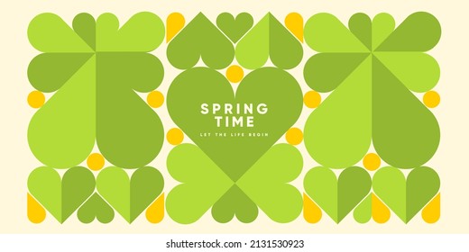 Spring. Nature. Garden. Simple vector illustration. Symbolic poster on the theme of peace, harmony. Background for banner, label, cover.