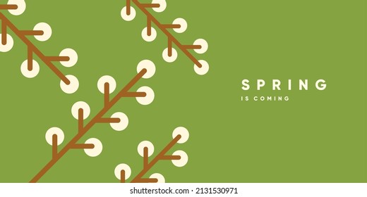 Spring. Nature. Garden. Simple vector illustration. Symbolic poster on the theme of peace, harmony. Background for banner, label, cover.