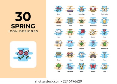 Spring and Nature icons set