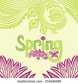 Spring nature pattern background vector illustration