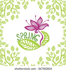 Spring nature pattern background vector illustration