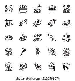 Spring and nature vector icon set