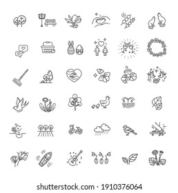 Spring Nature Vector Thin Line Icons