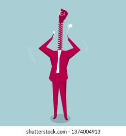 The spring of the neck. Isolated on blue background.
