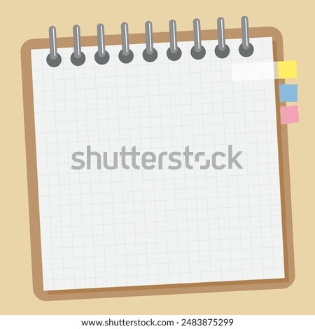 A spring note with a multicolored paper on a beige background.