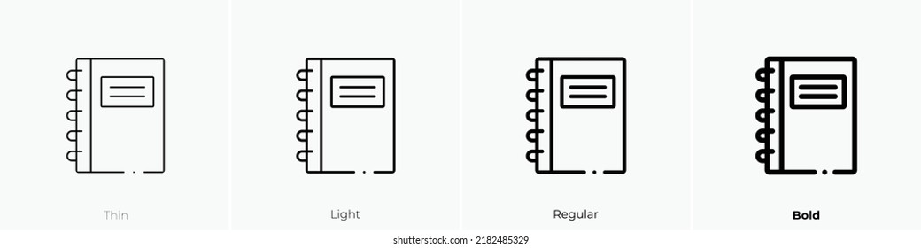 spring notebook icon. Thin, Light Regular And Bold style design isolated on white background