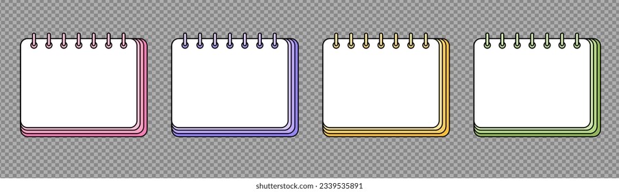 spring notepad memo icon vector illustration. color note set. 