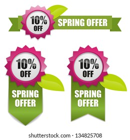 Spring offer 10 percent off buttons pink