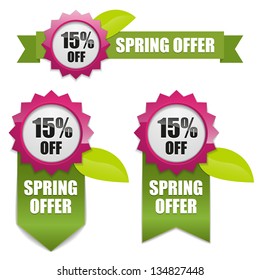 Spring offer 15 percent off buttons pink