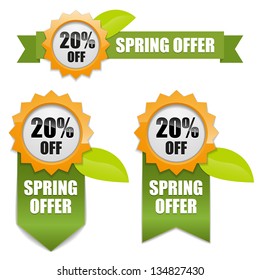 Spring offer 20 percent off buttons yellow