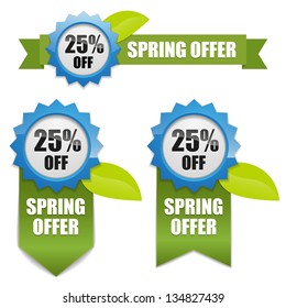 Spring offer 25 percent off buttons blue