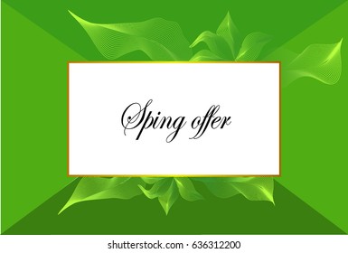 Spring offer with green background