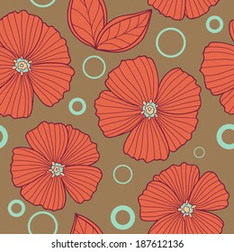 Spring old style floral seamless pattern