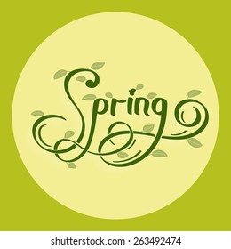 Spring on color background. Send your spring or any other wishes to your friends. Vector and illustration design.
