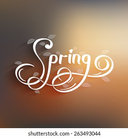Spring on color background. Send your spring or any other wishes to your friends. Vector and illustration design.
