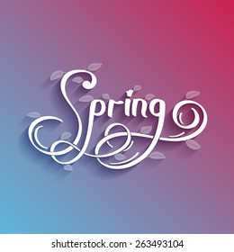 Spring on color background. Send your spring or any other wishes to your friends. Vector and illustration design.
