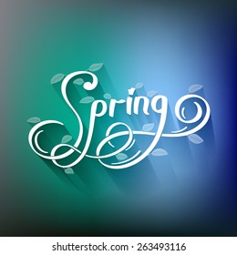 Spring on color background. Send your spring or any other wishes to your friends. Vector and illustration design.
